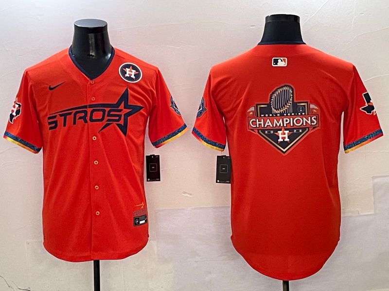 Men Houston Astros Blank Orange Fourth generation Joint Name Nike 2025 MLB Jersey style 14
